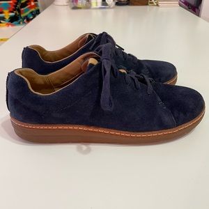Blue Suede Velvet Clark’s Sneakers Size 9.5 Wide